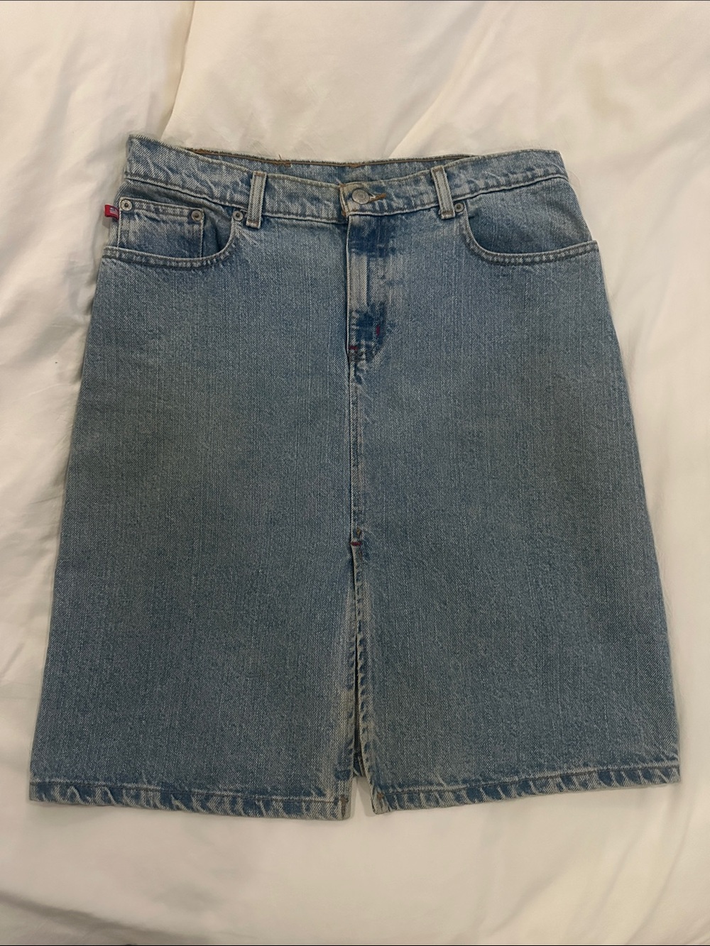 Vintage Polo by Ralph Lauren Light Blue Denim Midi Skirt